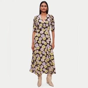 Jigsaw Dandelion Floral Midi Dress US 6 / US 10